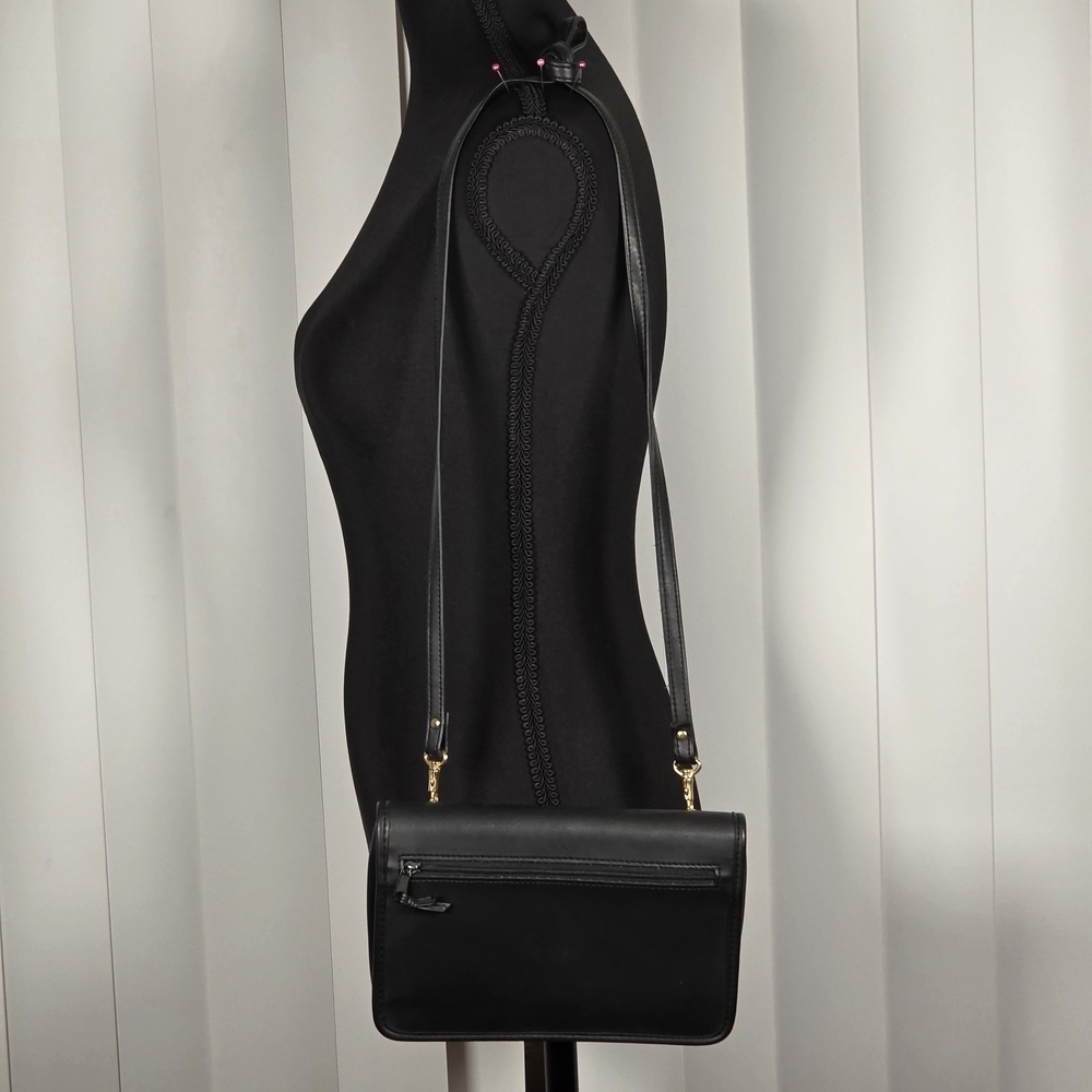 Coach 9375 Vintage Black Leather Organizer Crossbody — Made in USA - Picture 12 of 16